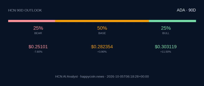ИИ-инструмент HCN AI Analyst спрогнозировал цену Cardano в течение 90 дней